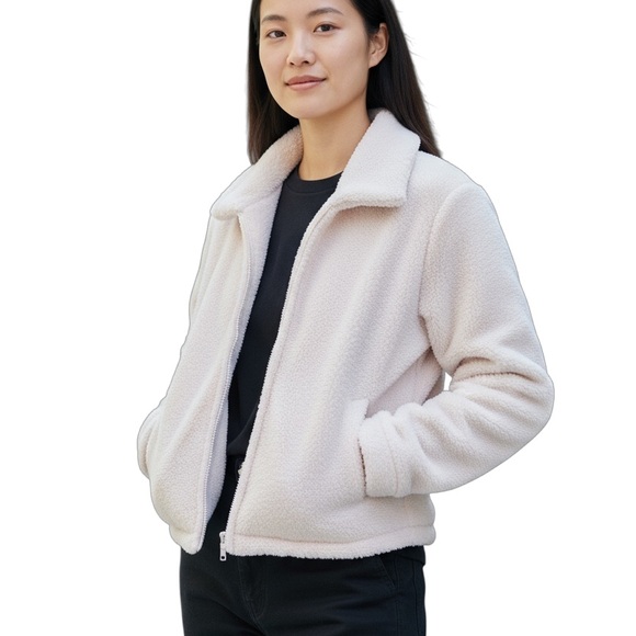 Young Fabulous & Broke Jackets & Blazers - Young Fabulous & Broke Quilted Teddy Puffer Jacket Off White XS NWT